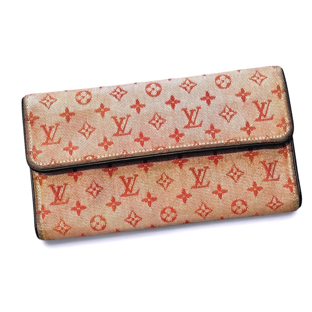 Louis Vuitton Monogram Mini Lin Porte Trésor International Wallet Cherry Cerise